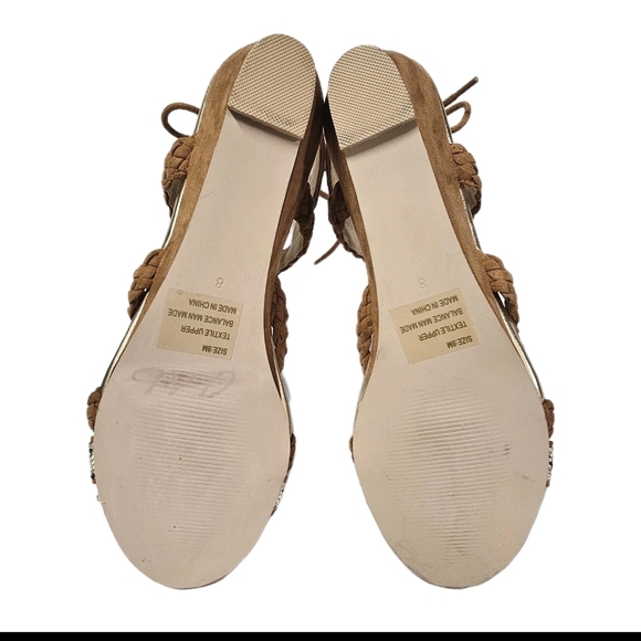 Soft Surroundings Brown 8M Low Wedge Strappy Summer Vacation  Strappy  Sandals - Picture 10 of 10